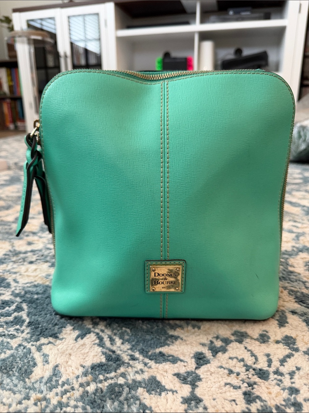 Dooney & Bourke Teal Saffiano Leather Crossbody Handbag